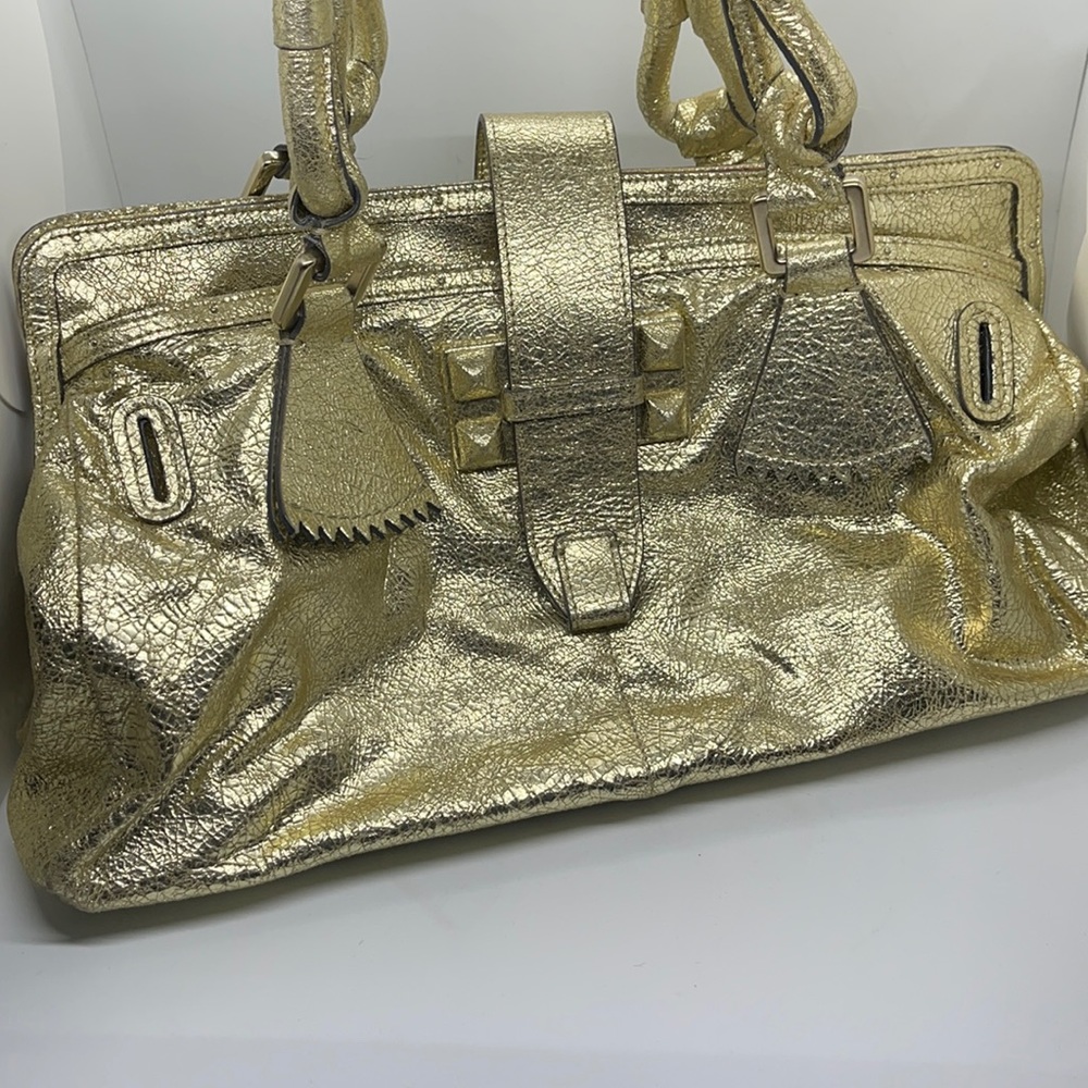 Chloe Metallic Leather Shoulder Handbag